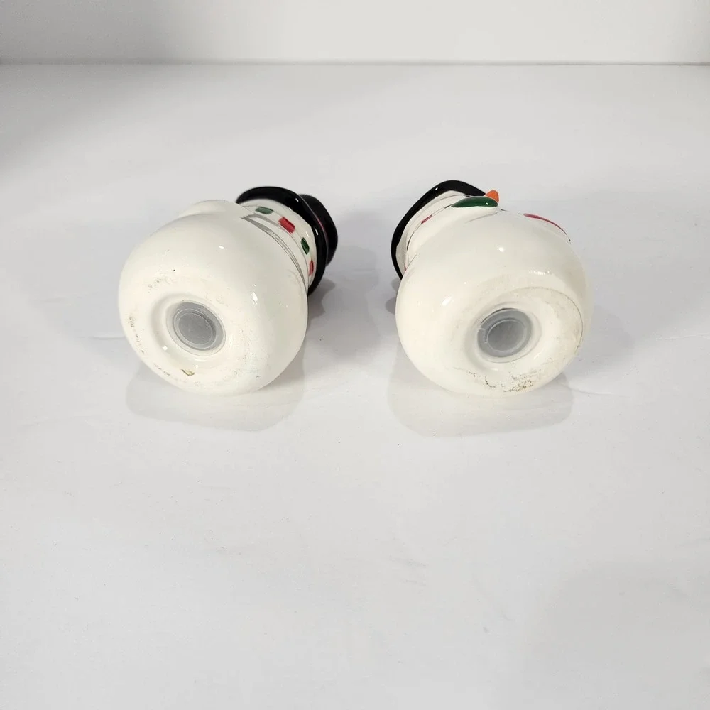 Christmas Snowman Ceramic Salt and Pepper Shakers Set Holiday Winter Decor